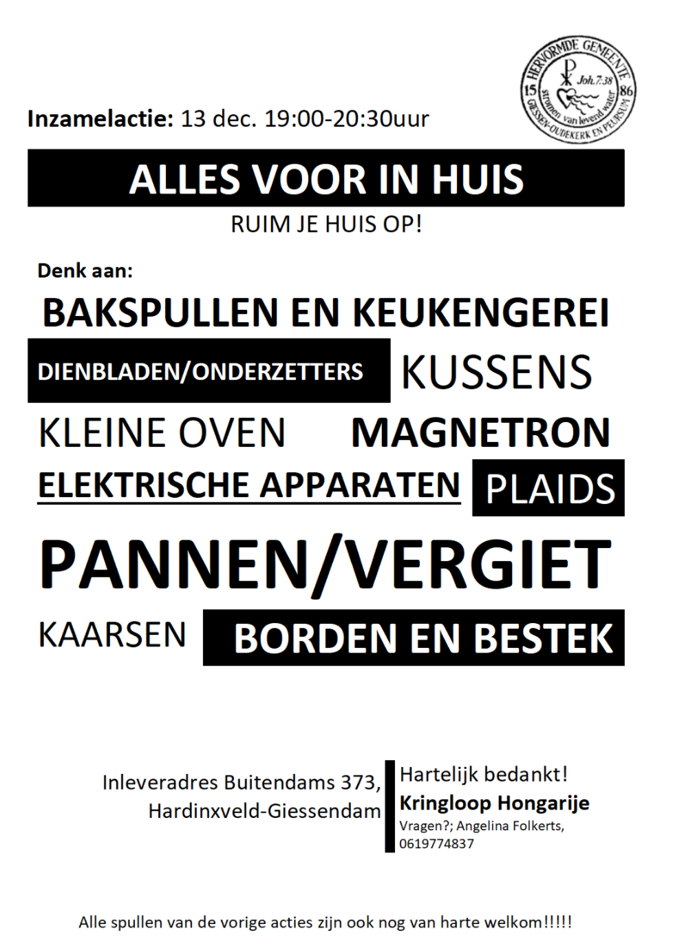 inzamelactie 13 december 2021